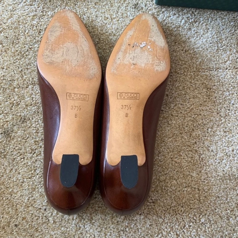Gucci heels brown leather size 37 B - Picture 4 of 5